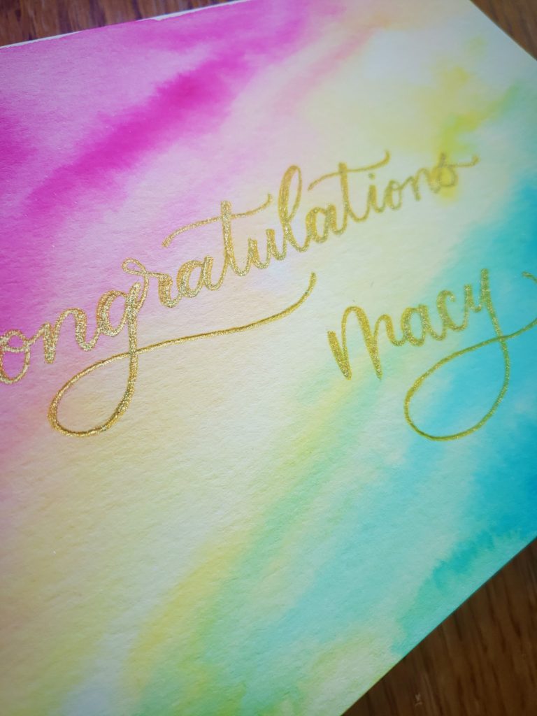 completed DIY graduation card up close