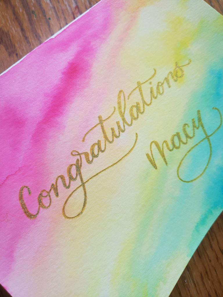 Completed DIY graduation card